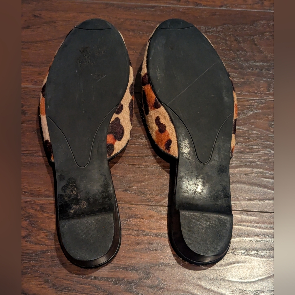Talbots sz.7 Leopard print Pony Hair Tan Flats - Picture 6 of 6